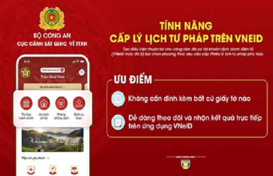 Hướng dẫn quy trình cấp Phiếu Lý lịch tư pháp trên ứng dụng định danh và xác thực điện tử VNEID